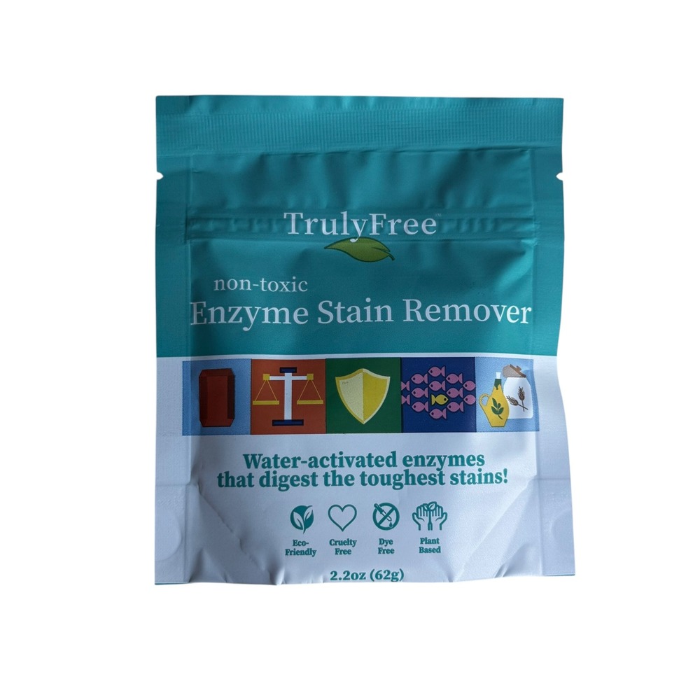 Truly Free Non-Toxic Enzyme Stain Remover 2.2oz Plant Based Laundry Treatment